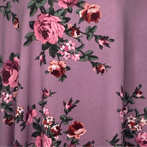 Joe Boxer A-Line Dress 2X Floral Print Lavender Keyhole Neck V-Neck Short Sleeve - Picture 7 of 9